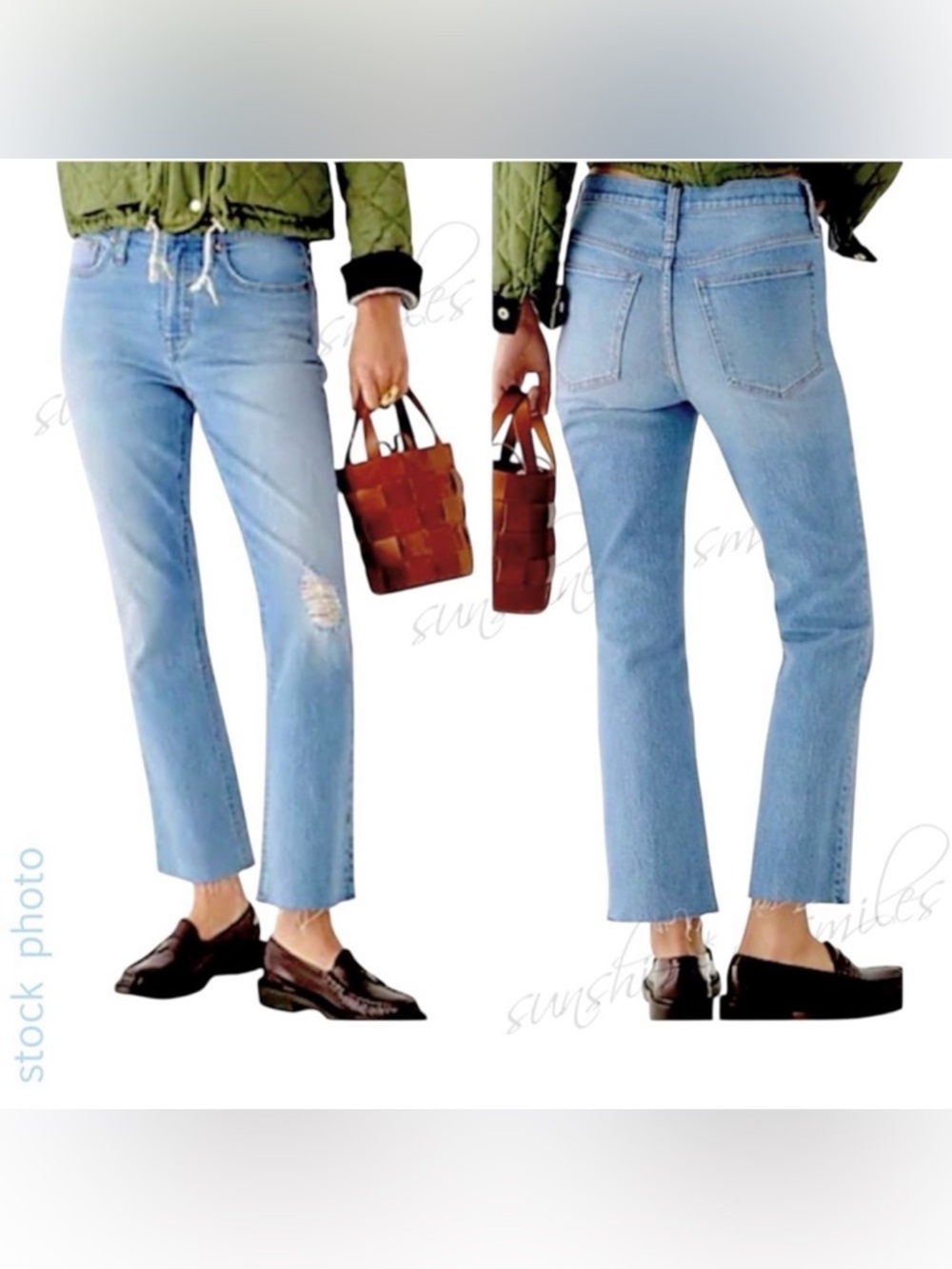 J.Crew JCREW 10" BILLIE Demi-Boot Crop Jeans #BK657 size 27P WINDSURF LIGHT-WASH